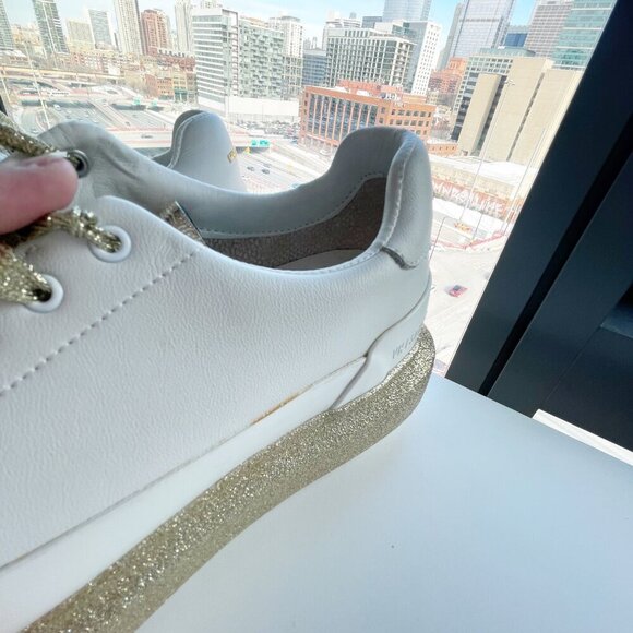 Vintage Havana EST 1964 Tara Sparkly White Leather Platform Sneakers Size 10 - Picture 5 of 9